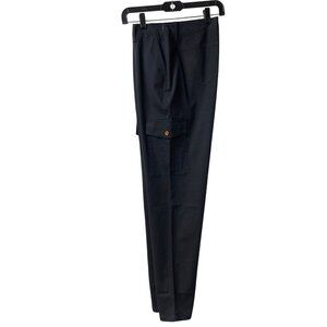 Lands' End Women's Cargo Chino Black Pant size 8 NWT